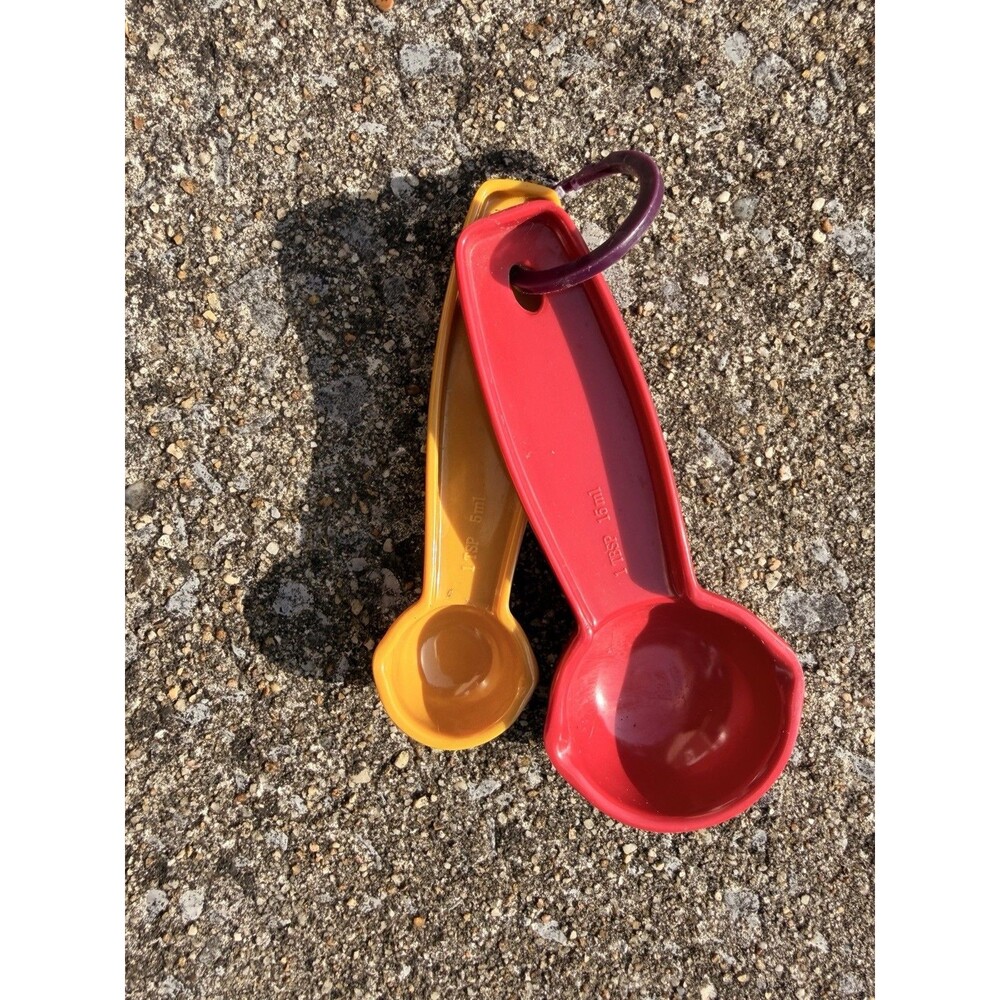 Vintage 100% Melamine Tablespoon Teaspoon Colorful Measuring Spoons